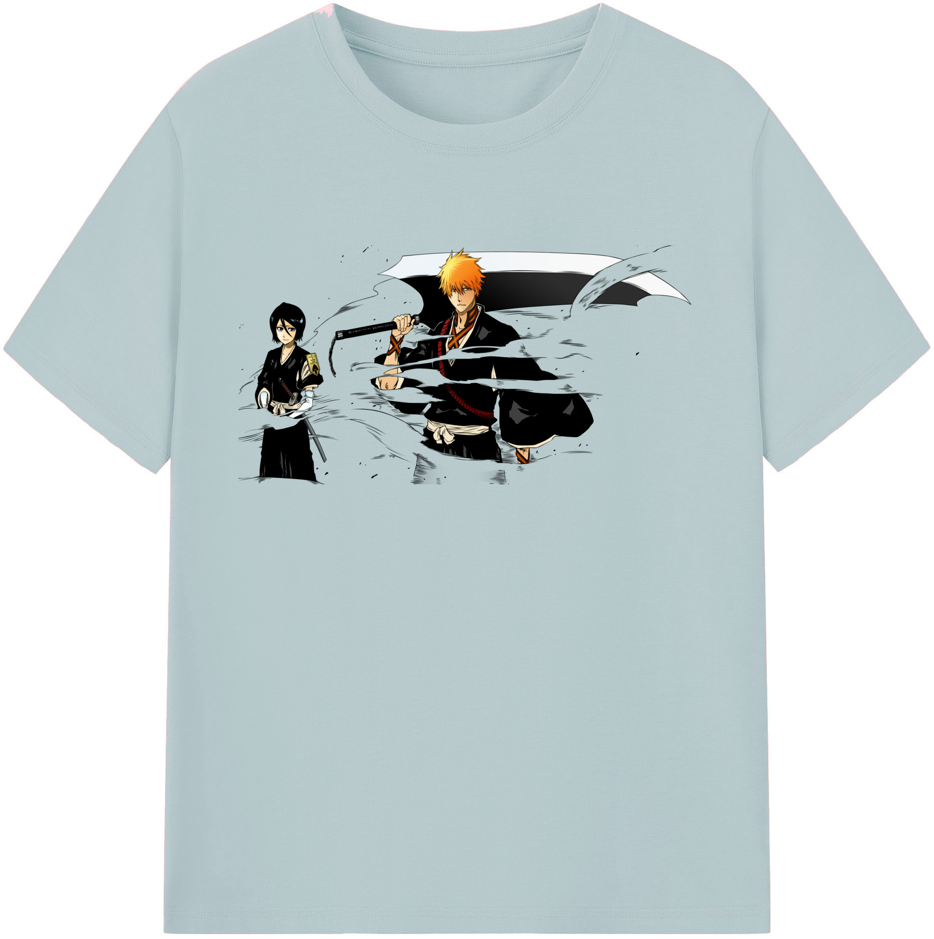（画像用） ブリーチ 黒崎一護（くろさき いちご）BLEACH Kurosaki Ichigo 綿100％半袖Tシャツ（フロントプリント）
